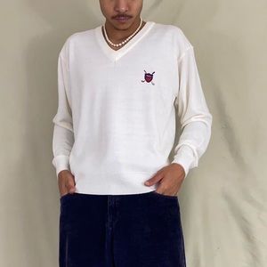 Cashmere Polo V-Neck Sweater